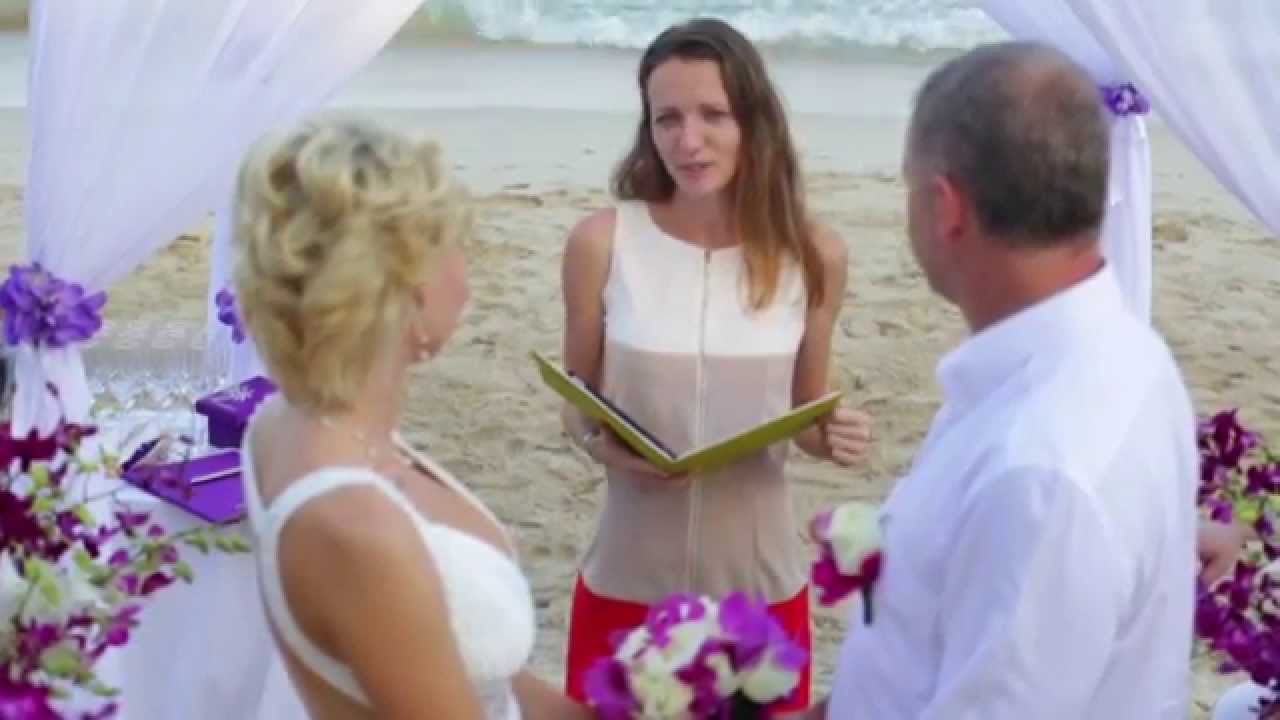 E&A European-style Wedding ceremony on the beach. | Thailand temple photo shoot